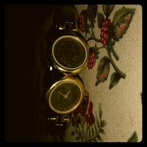 Authentic Fendi double roman coin face watch